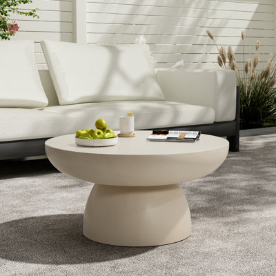 Table basse ronde en oxyde de magnésium pour patio Rey