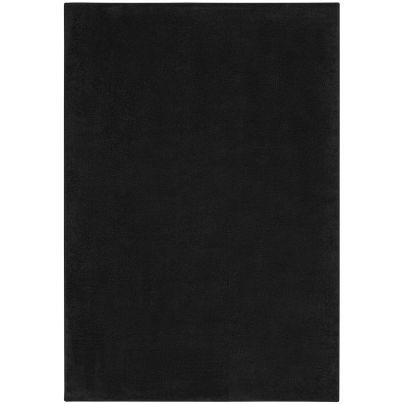 Mullican Sandy Solid Black Easy Care Indoor/Outdoor Area Rug, Rectangle 4' x 6'
