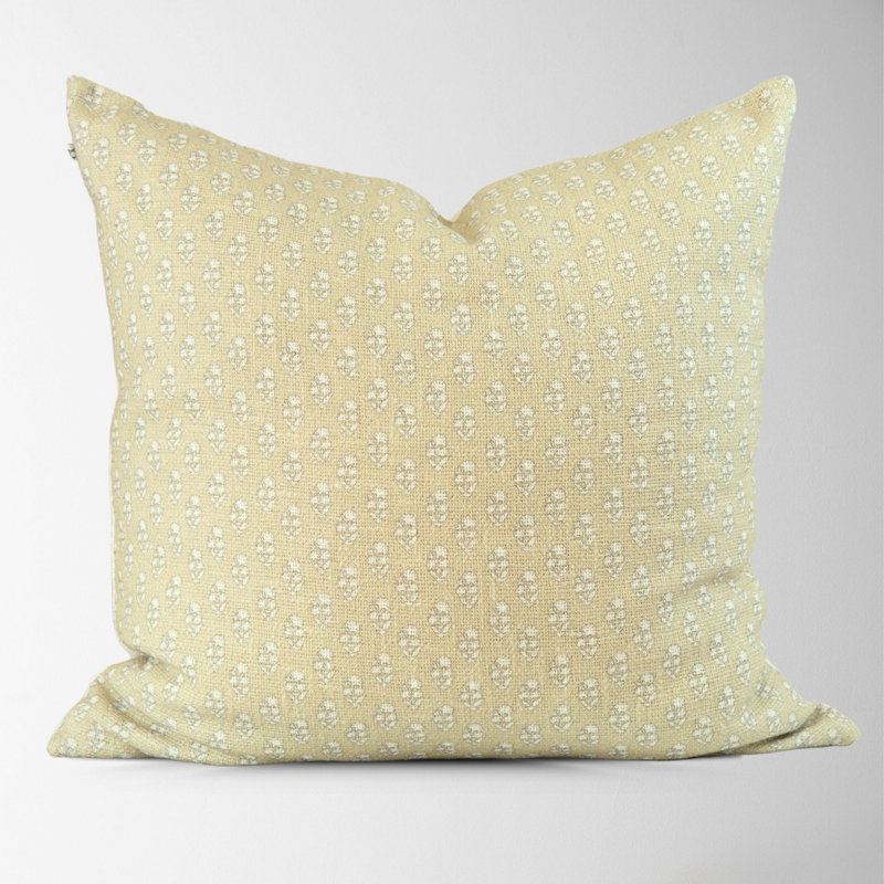  Cotton Throw Square Pillow Cover, Sage Floral
