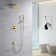 Shower Faucet Set System with Handheld Shower and Brass Rough-in Valve