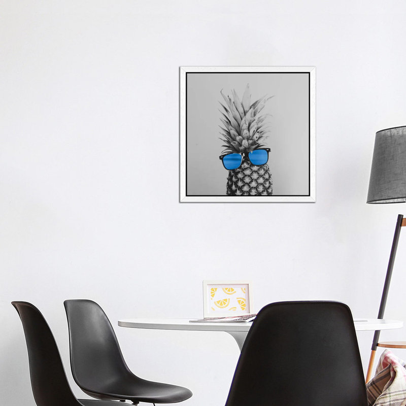 Mr. Pineapple II by Chelsea Victoria - Print on Canvas, 93.98 cm H x 93.98 cm W, White Floater Framed