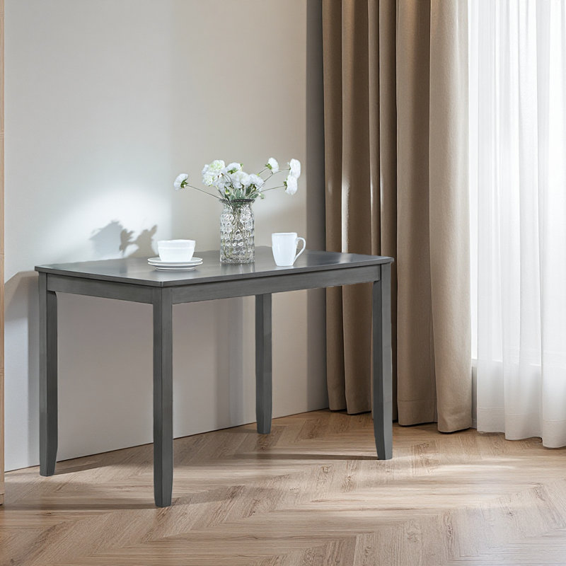 Wooden Dining Rectangular Table, Kitchen Table For Small Space, Gray