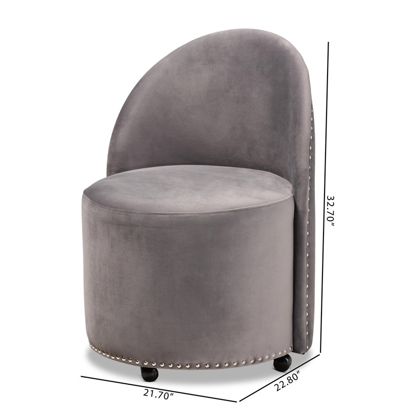 Mekela Upholstered Barrel Chair, Gray