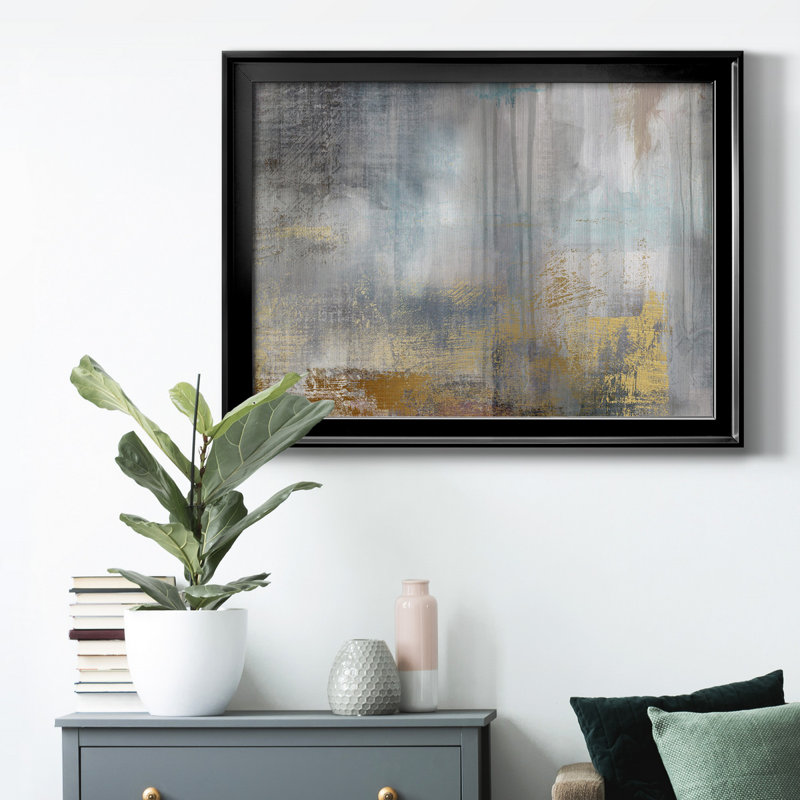 «Misty Sky II», peinture sur toile encadrée, H 26,5 po x l 36,5 po x P 1,5 po, Noir