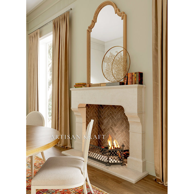 Foyer en pierre Chantel avec foyer standard Chantel, P 10 po x F 68 po x B 53 po, Brun clair