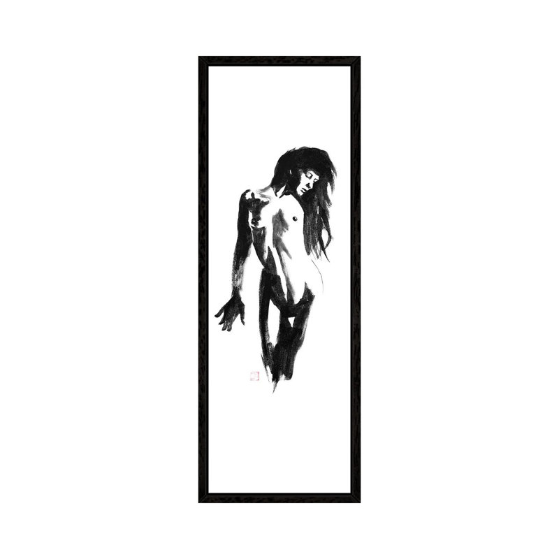 On The Wall by Péchane - Panoramic Print on Canvas, Black Framed, 30.48 cm H x 91.44 cm W