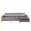Canapé modulaire avec méridienne en velours de style Mid-Century moderne en L pour soirées cinéma | Gris ardoise | Velours