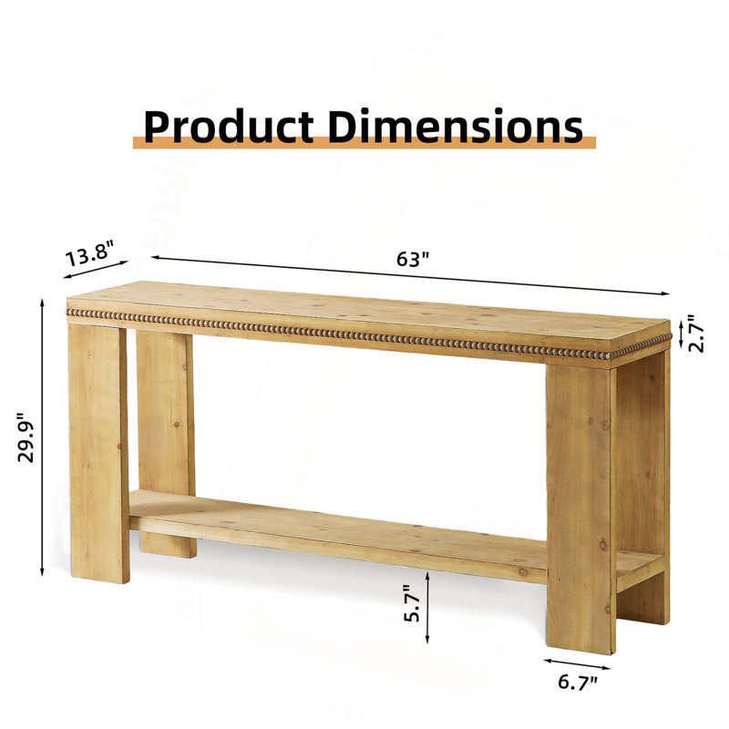 Console 63 "avec tablette de rangement Boho