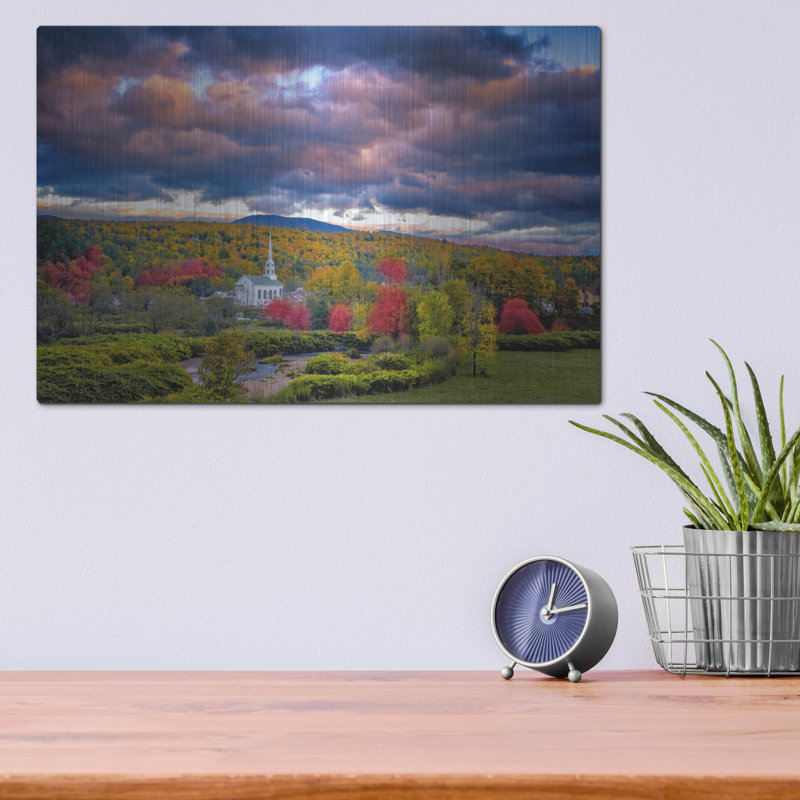 Mur en métal Millwood Pines «Stowe Autumn» par Rick Berk, H 12 po x l 16 po