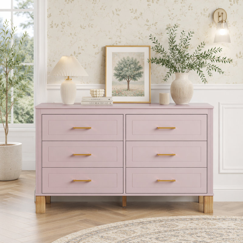 Commode double 6 tiroirs, Olive