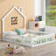 Base de lit en bois avec garde-corps Wood House-1223547905