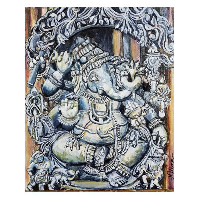 Lord Ganesh | Peinture acrylique sur toile tendue