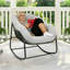 Chaise berçante moderne, structure en métal, dossier ergonomique avec coussin épais, capacité de 330 lb, porche intérieur et avant, jardin, cour arrière, confortable et durable-920000233-907135359