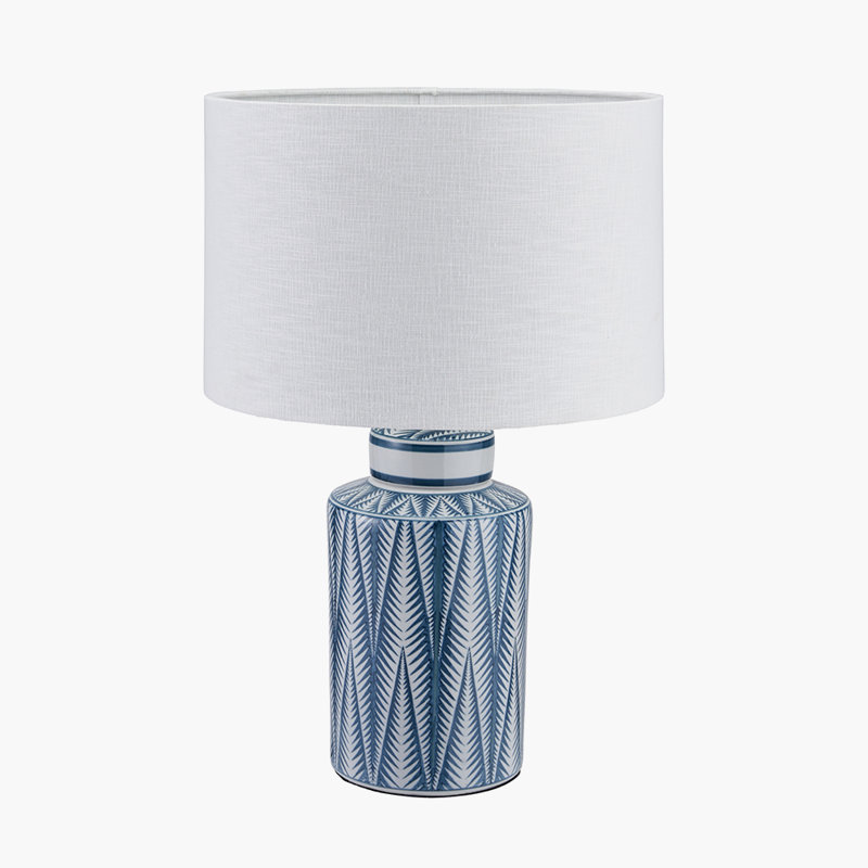 Ceramic Table Lamp, 22.05" H x 13.78" W x 13.78" D, Linen