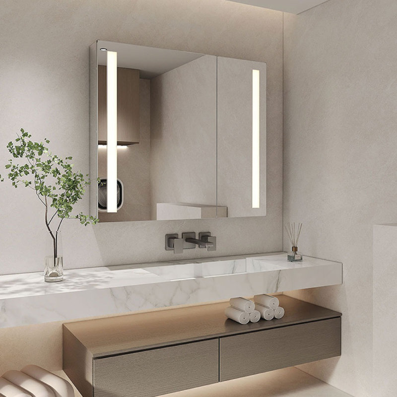 Bathroom Mirror with Light, Dimmable LED Mirror with 3 Color Temperature Available,  30" x 40"