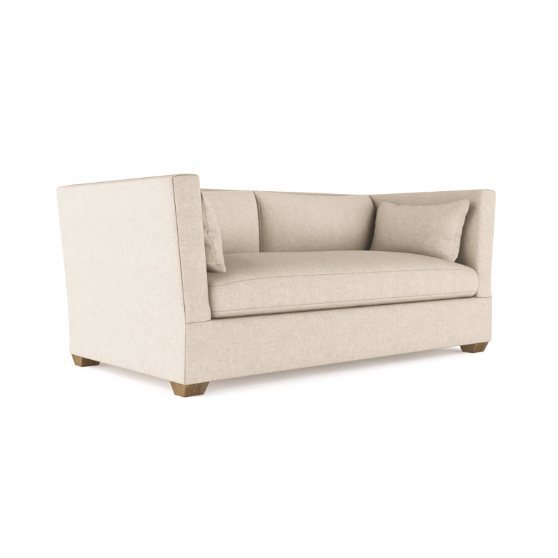 Canapé Rivington, H 31 po x l 84 po x P 37 po, Velours moelleux huître, Naturel
