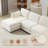 Plush Modular 4-Seater Cloud Sofa with 2 Footstools - Chenille Cushions & Throw Pillows, Space-Saving Sectional for Living Room & Apartments
