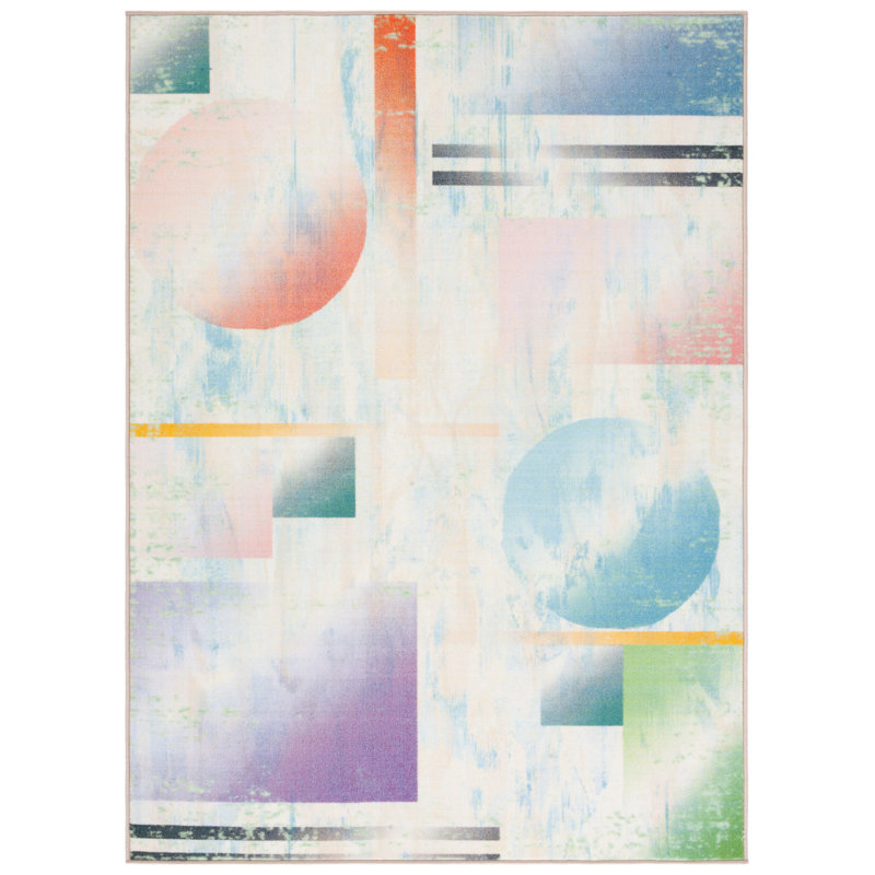Natoyia Performance Machine Washable Geometric Rug, Rectangle 8'9" x 12'