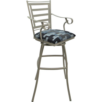 Outdoor Indoor Extra Tall Stool 34" Seat With Arms by Lark Manor