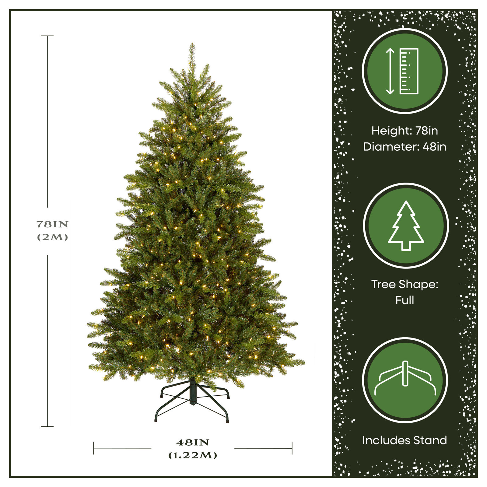 Reena Pre-Lit Fir Christmas Tree, 6'5"