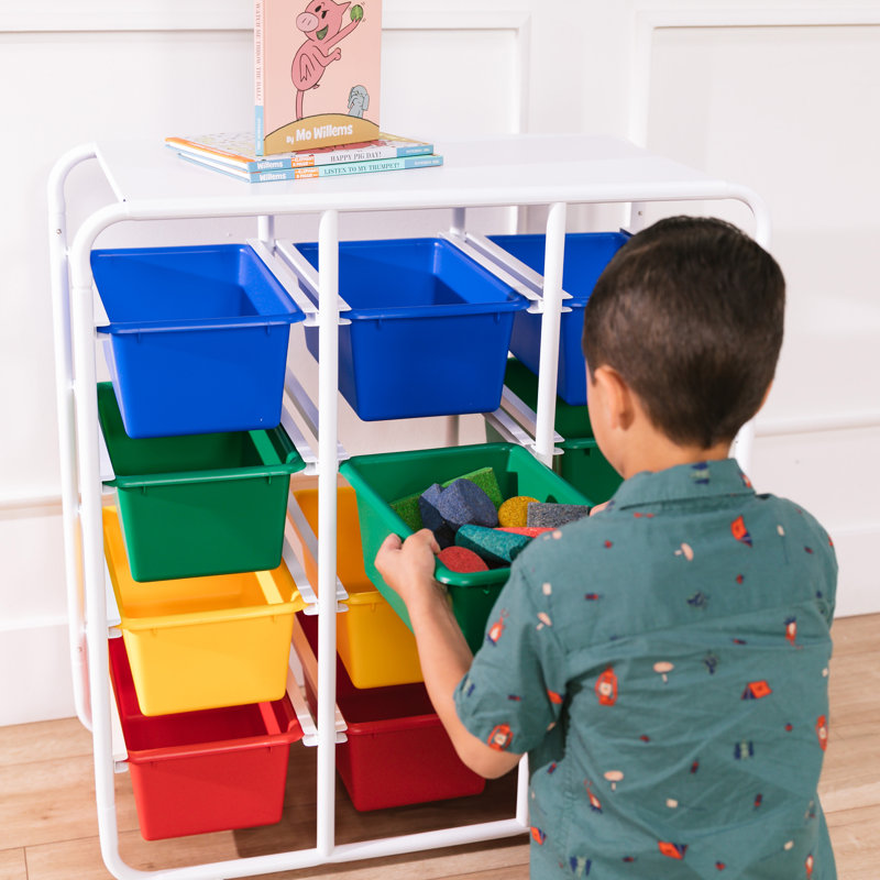 Primary Color Modular Kids Storage Rack with 12 Bins