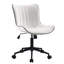 Chaise de bureau pivotante en cuir véritable avec roulettes Brionni-1037692698