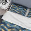 Ensemble de housse de couette Blue Gold Chevron Waves II - Glam-109147999