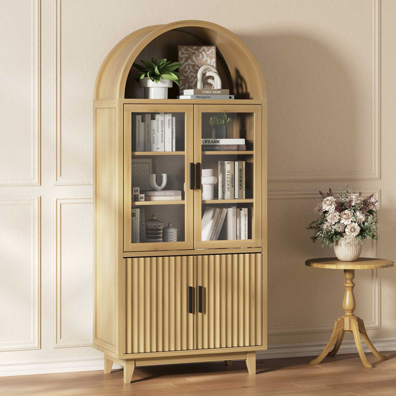 Grande armoire de rangement arquée 70,8 po, Noir, Jaune