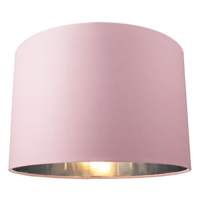 Contemporary Cotton Lamp/Light Shade with Shiny Paper Inner, Pink, 20cm H x 30cm W x  30cm D