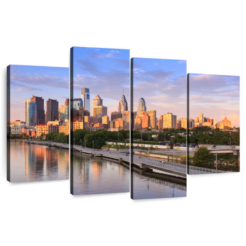 Horizon de Philadelphie en soirée, H 54 po x l 84 po