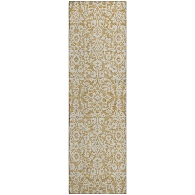 Premium Machine Washable Prisco Gold Rug