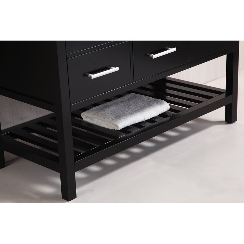 Ensemble de meuble-lavabo de salle de bain simple avec miroir 48 po Kanode, Espresso