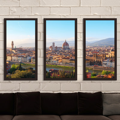 Florence City Scape, Italy - 3 Piece Single Picture Frame Photograph