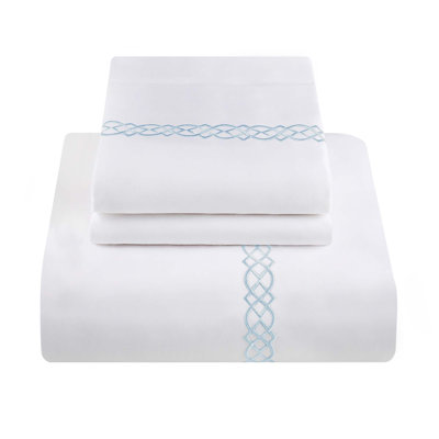 1000 Thread Count 100% Egyptian Cotton Solid Embroidered Duvet Cover (Set of 3)