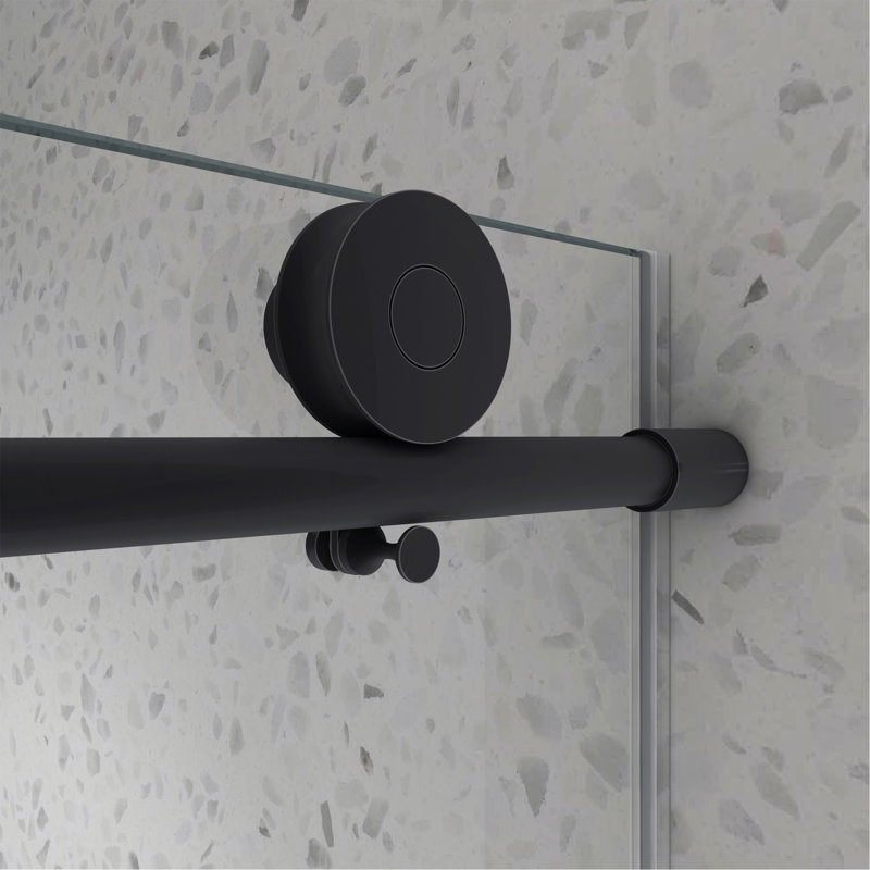 6076 Frameless One Fixed And One Shifted Shower Door, 70MM 304 Stainless Steel Large Pulleys With Adjustable Soft Closing Function,With Nano Easy Cleaning And Stick Explosion-Proof Menbrance