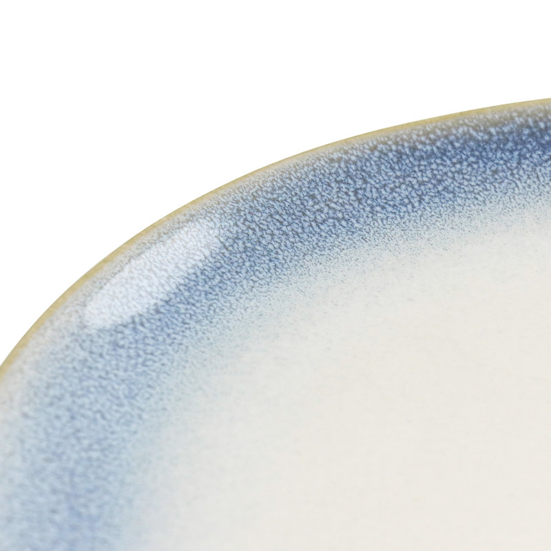 Blue Reactive Glaze Oval Ceramic Serving Platter, 13.6 Inches