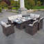 Ensemble de conversation en osier / rotin pour 8 personnes avec coussins Allene