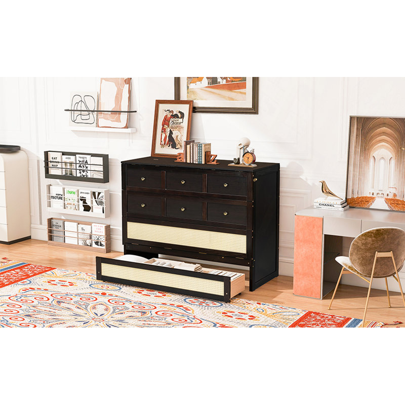 Lit escamotable avec grands tiroirs Murphy, Espresso