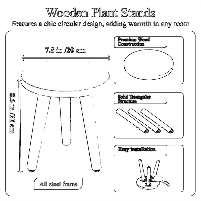 Support pour plante Mid-Century Modern