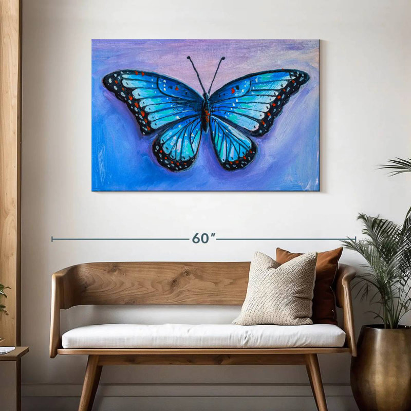 Brampt Blue Butterfly, 30" H x 45" W