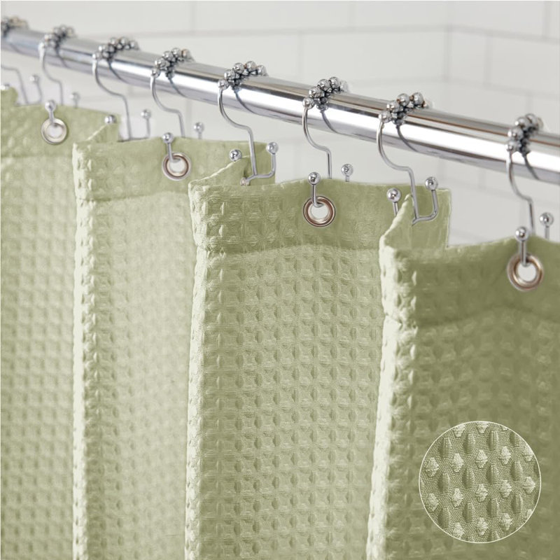 Rideau de douche Premium Waffle Weave, Green