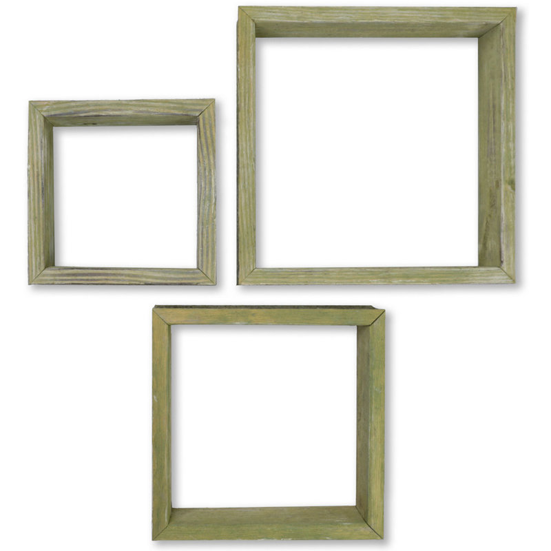 Square Cube Shelf with Adjustable Shelves, Restoration Green