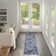 Alizay Floral Polypropylene Indoor/Outdoor Area Rug in White/Navy Blue