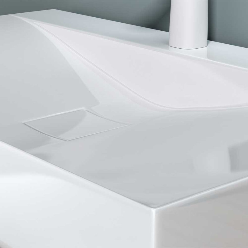Durovin Bathrooms 480mm L Natural Engineered Stone Rectangular Sink, 11cm H x 60cm W x 48cm D