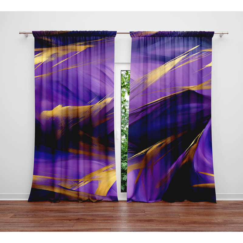 Shameela Semi Sheer Curtain Pair, 20" W x 82" L
