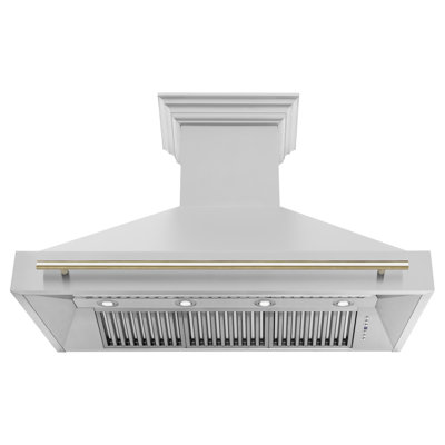 ZLINE Autograph Edition 48 in. Stainless Steel Range Hood with Stainless Steel Shell and Handle