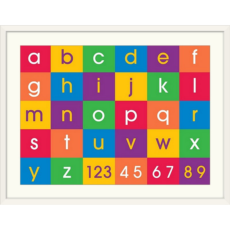 «Alphabet» par Justin, art textuel, H 18 po x l 24 po x P 1,25 po, Toile
