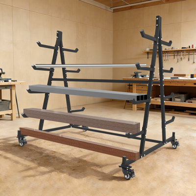 Horizontal Storage Rack With Wheels, Heavy-Duty Mobile Horizontal Storage Rack