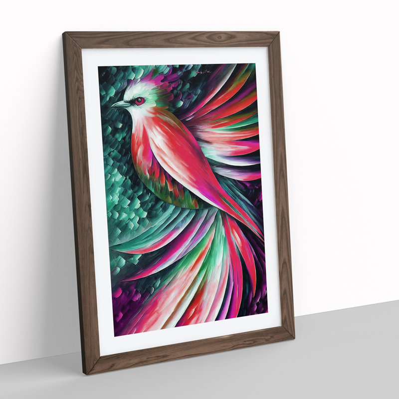 Lone Bird No.3 - Framed Print, 64cm H x 46cm W x 2cm D, Walnut