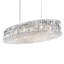 Plaza 24 Light 48in x 7in Linear Oval Pendant in Polished Stainless Steel with Clear Radiance Crystals-1816012036